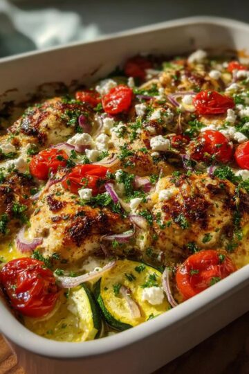 A Mediterranean Favorite with a Healthy Twist: Mediterranean Chicken Zucchini Bake