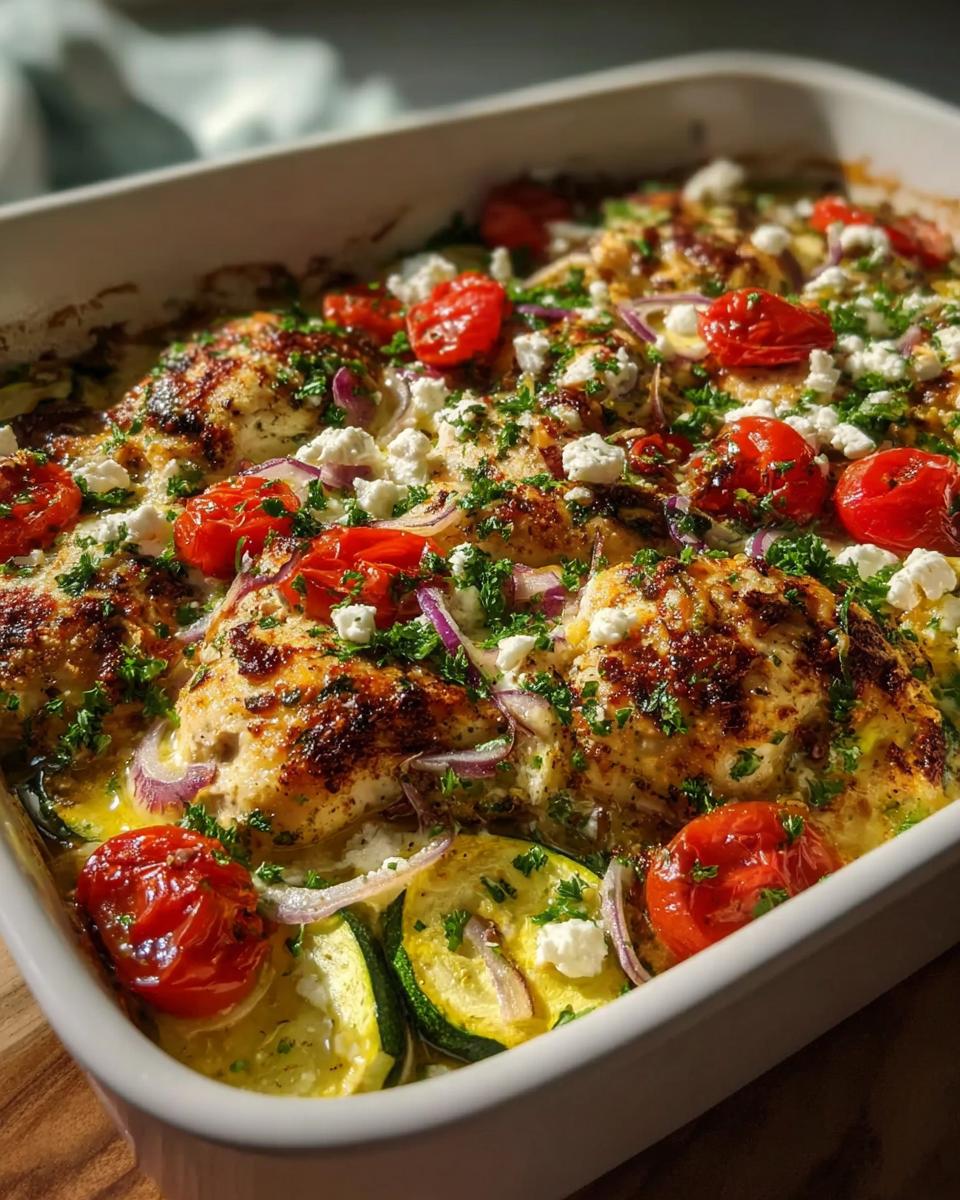 A Mediterranean Favorite with a Healthy Twist: Mediterranean Chicken Zucchini Bake