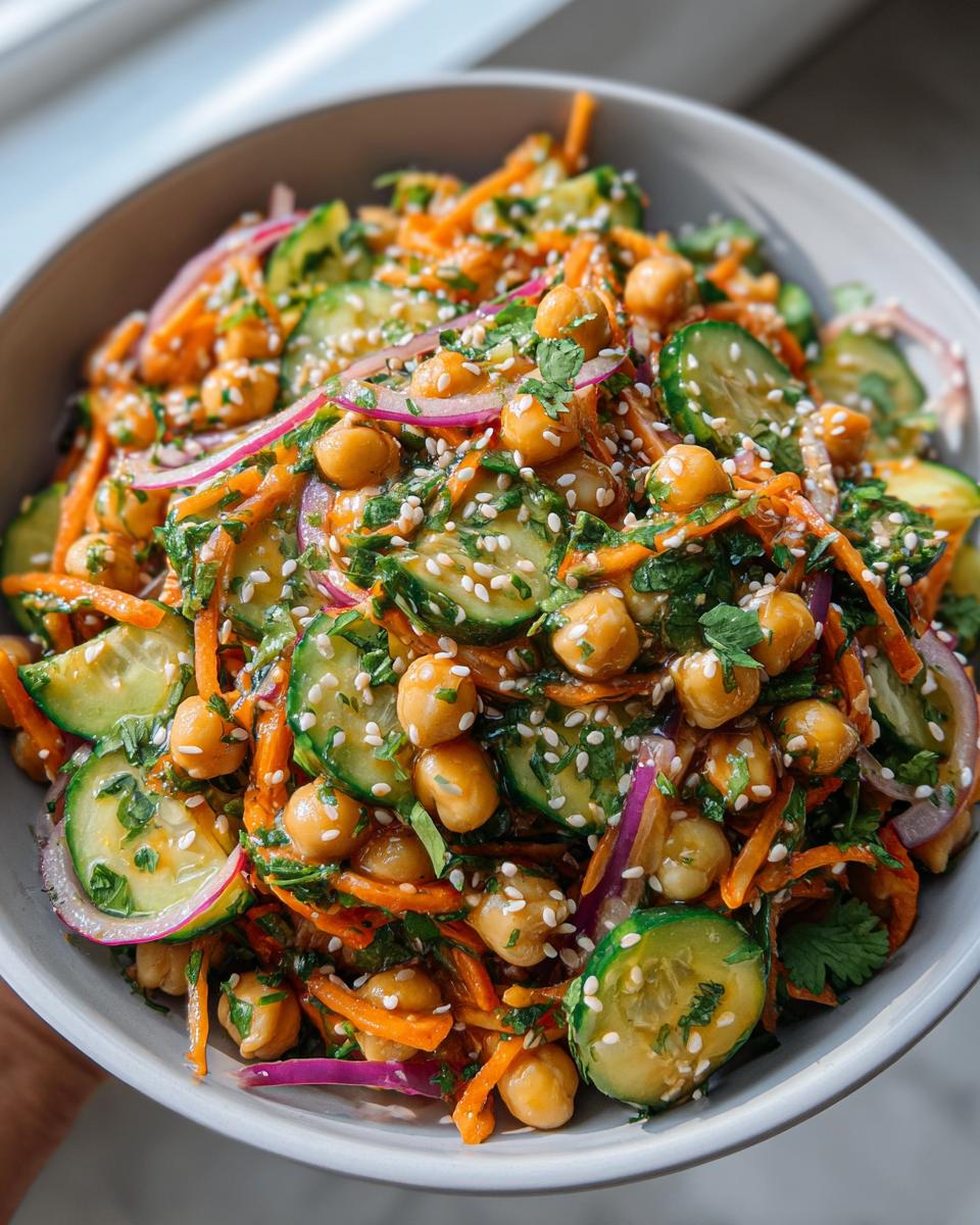 Asian Cucumber and Chickpea Slaw with Sesame Dressing - detail 1
