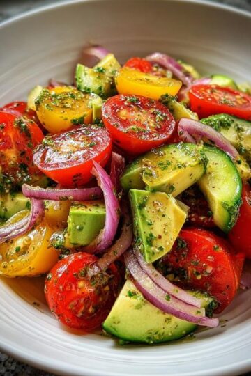 Avocado Tomato Salad with Red Onion