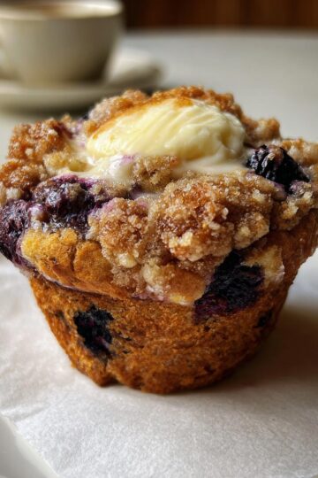 Bakery-Style Blueberry Cream Cheese Muffins