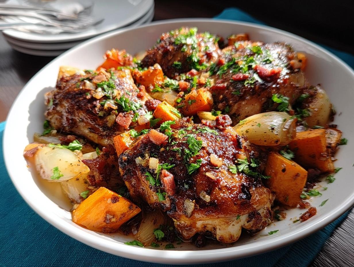 Balsamic Roasted Chicken Thighs with Root Vegetables - detail 1