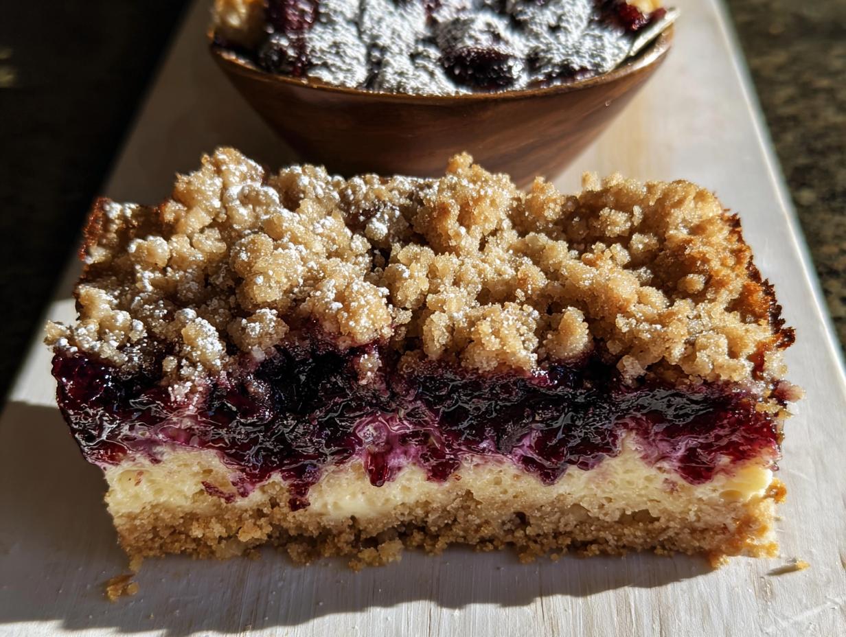 Blueberry Crumble Cheesecake Bars - detail 1