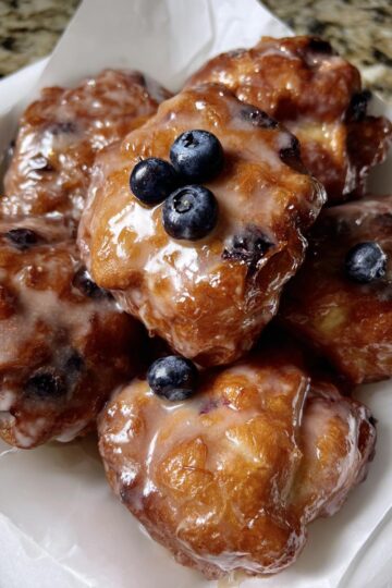 Blueberry Fritters with Brown Butter Lemon Glaze