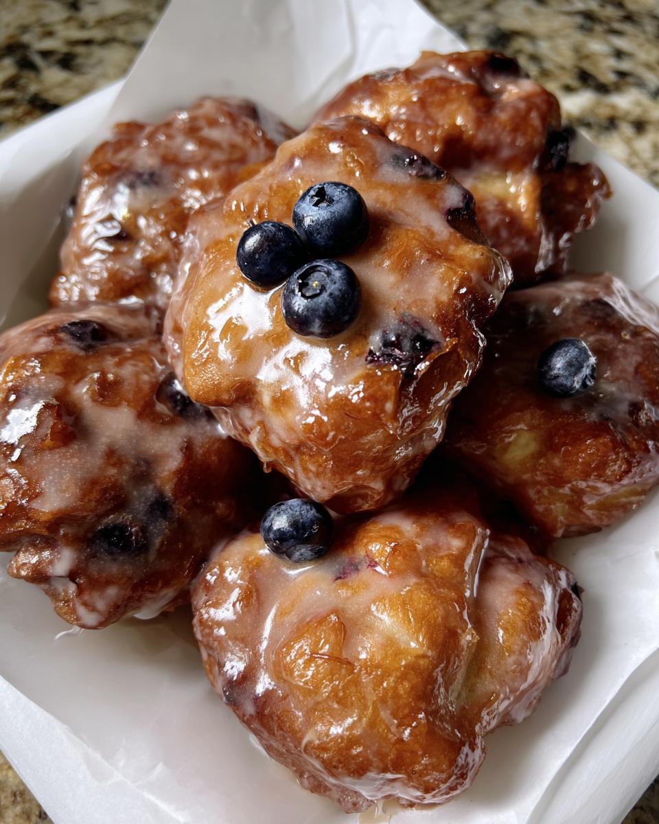 Blueberry Fritters with Brown Butter Lemon Glaze