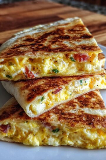 Breakfast Quesadilla with Eggs & Cheese