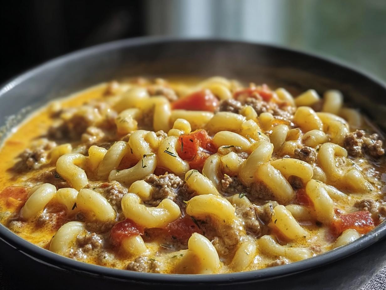 Cheeseburger Macaroni Soup Recipe Easy Cozy Comfort Food to Make - detail 1