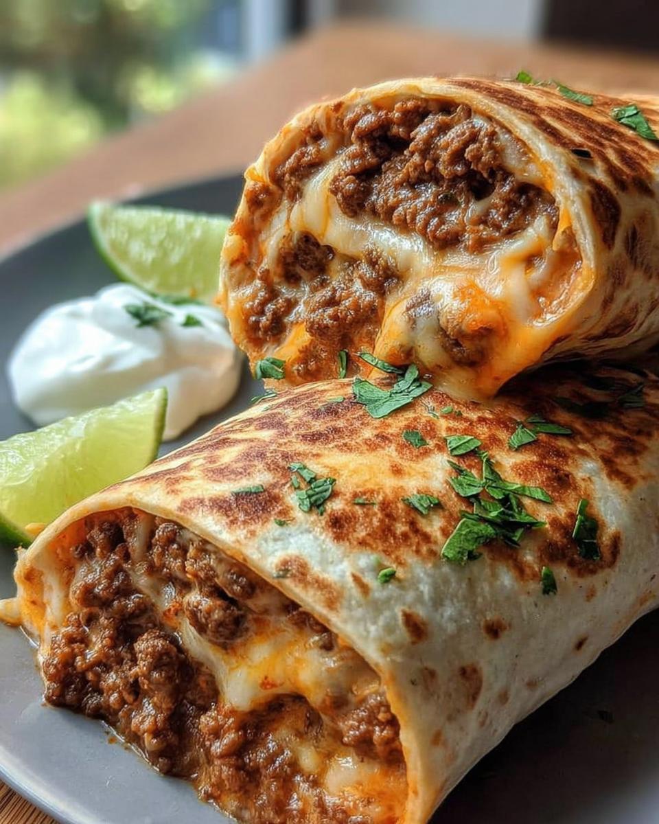 Cheesy Beef Burritos