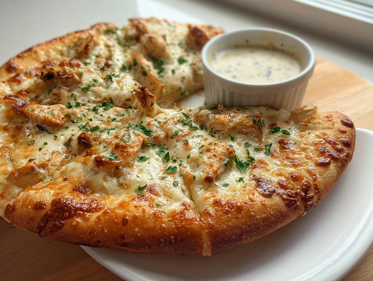 Cheesy Chicken Alfredo Pizza - detail 1