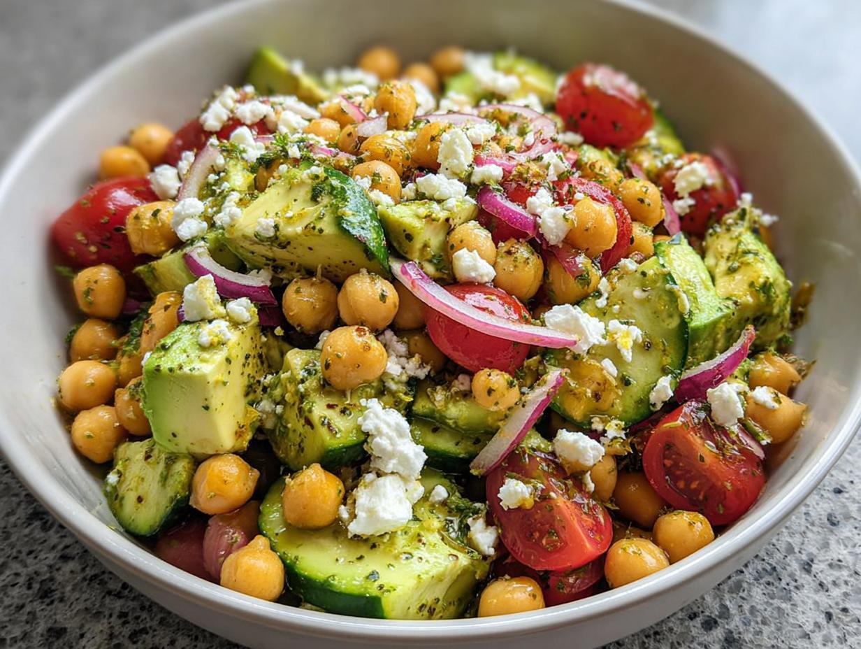 Chickpea Feta Avocado Salad - detail 1