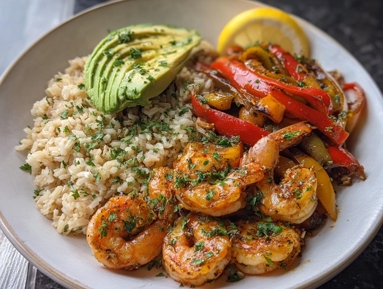 Cilantro Lime Shrimp and Roasted Pepper Power Bowl - detail 1