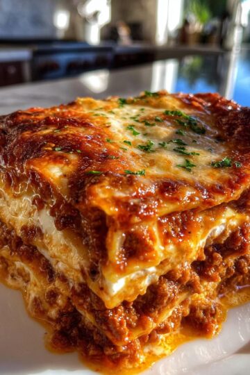 Classic Homemade Beef Lasagna with Ricotta and Mozzarella