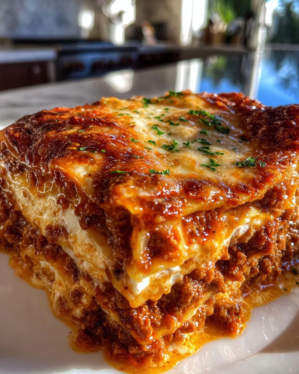 Classic Homemade Beef Lasagna with Ricotta and Mozzarella