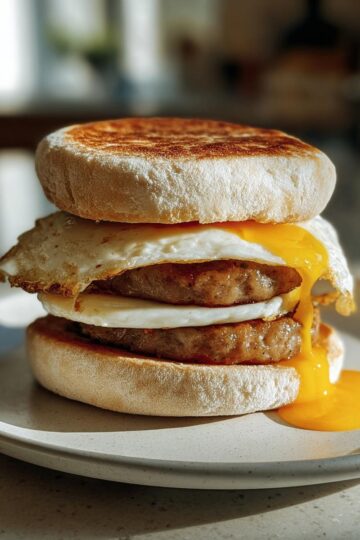Copycat McDonald’s Sausage, Egg, & Cheese McMuffin