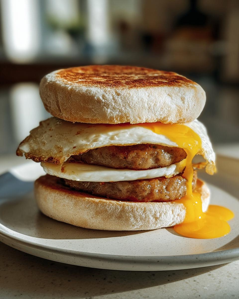 Copycat McDonald’s Sausage, Egg, & Cheese McMuffin