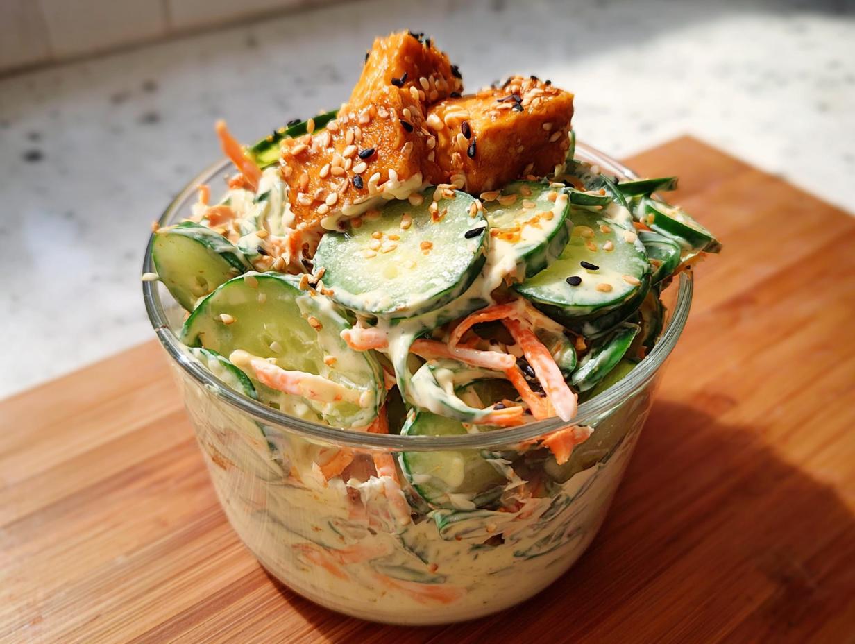 Creamy Asian Cucumber Salad Bowl Recipe - detail 1
