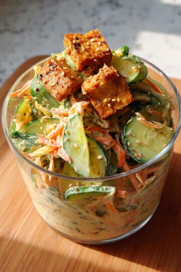 Creamy Asian Cucumber Salad Bowl Recipe