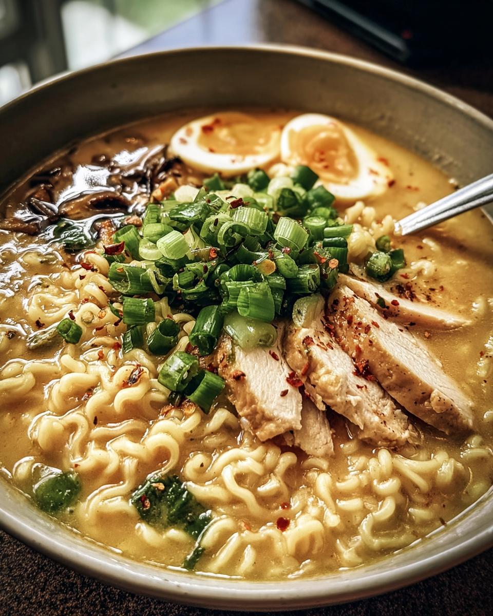 Creamy Garlic Chicken Ramen – Ultimate Rich & Flavorful Comfort Bowl