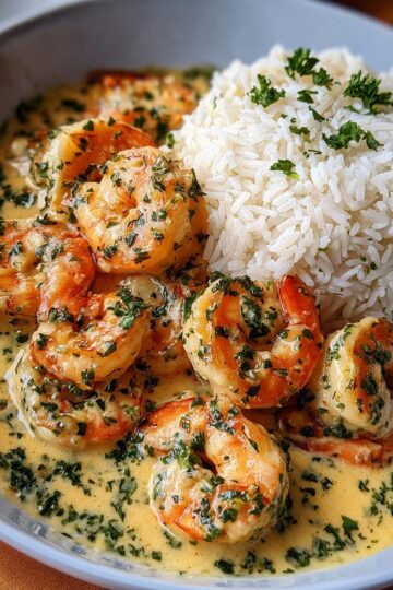Creamy Garlic Shrimp with Rice rich, buttery, and full of flavor