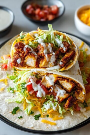 Crispy Chicken Beef Ranch Wrap