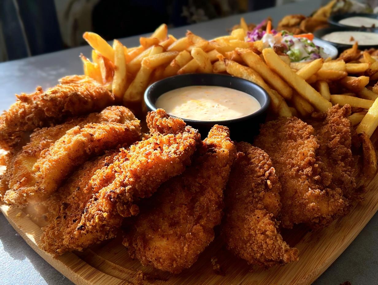 Crispy Fried Chicken Tenders and Fries Platter - detail 1
