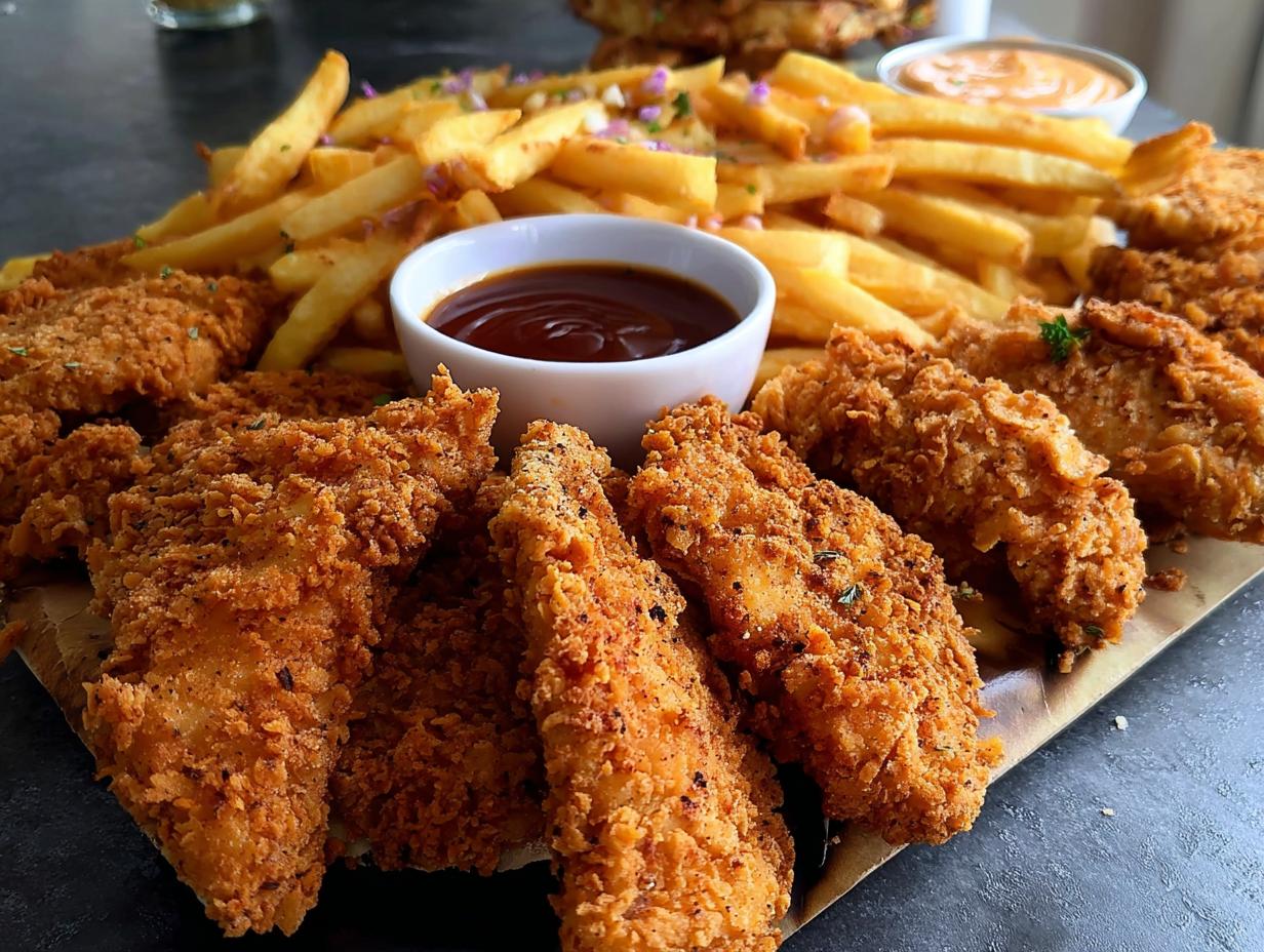 Crispy Fried Chicken Tenders and Fries Platter - detail 2