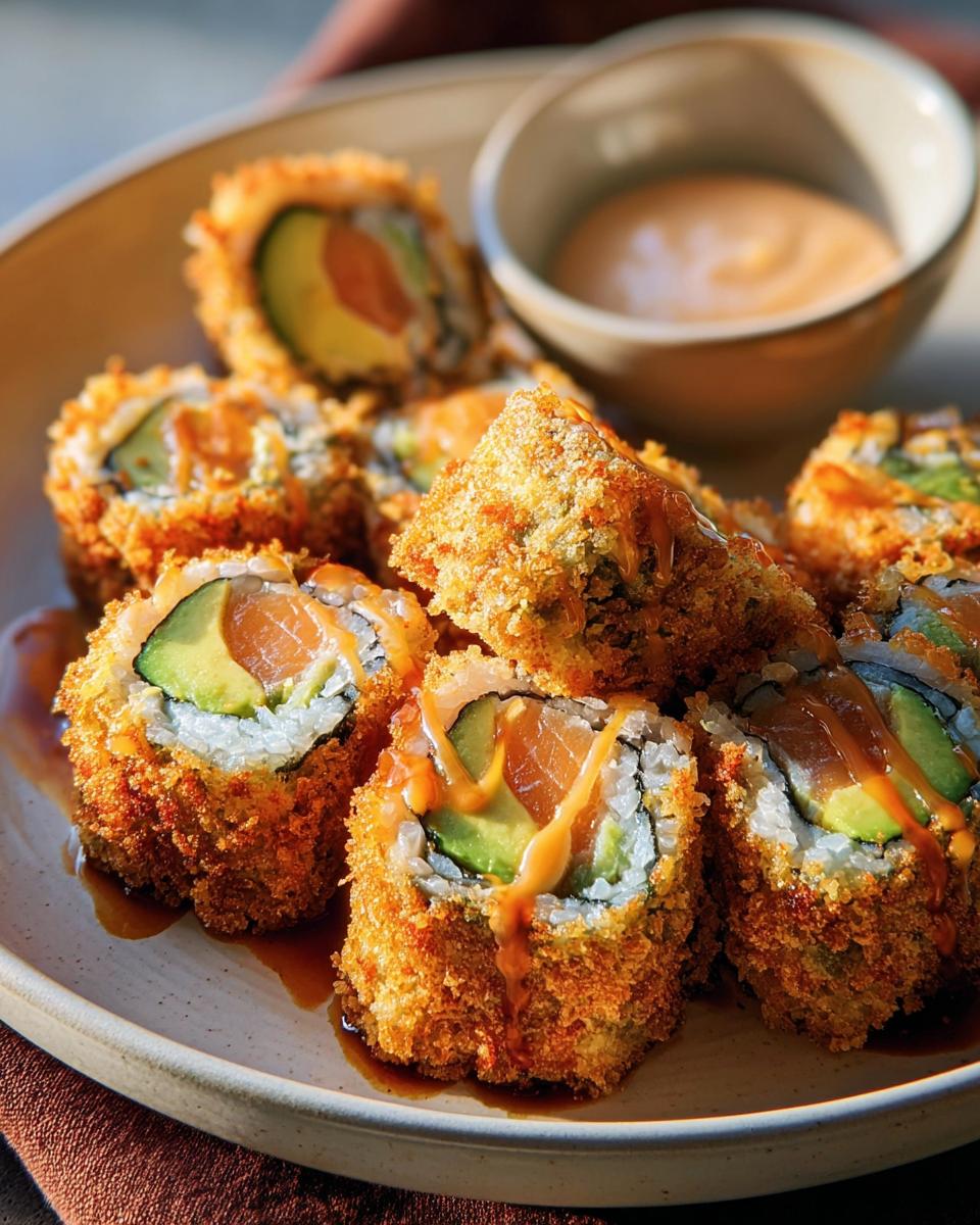 Crispy Fried Salmon & Avocado Rolls - detail 1
