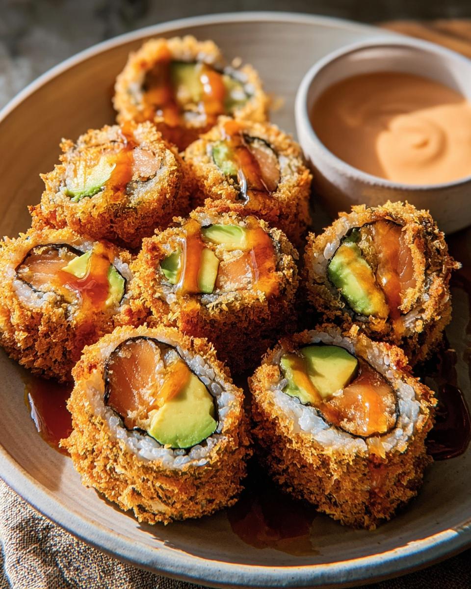 Crispy Fried Salmon & Avocado Rolls