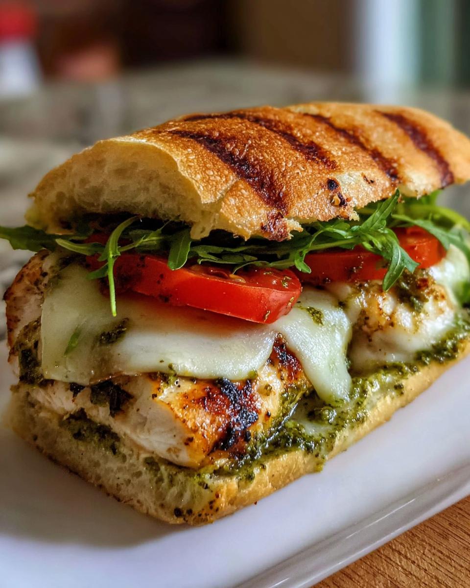 Crispy Grilled Pesto Chicken Sandwich - detail 1