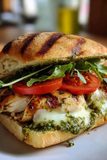 Crispy Grilled Pesto Chicken Sandwich