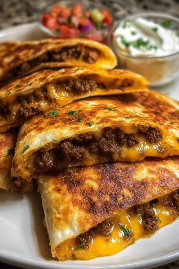 Crispy Mexican Smashburger Quesadillas