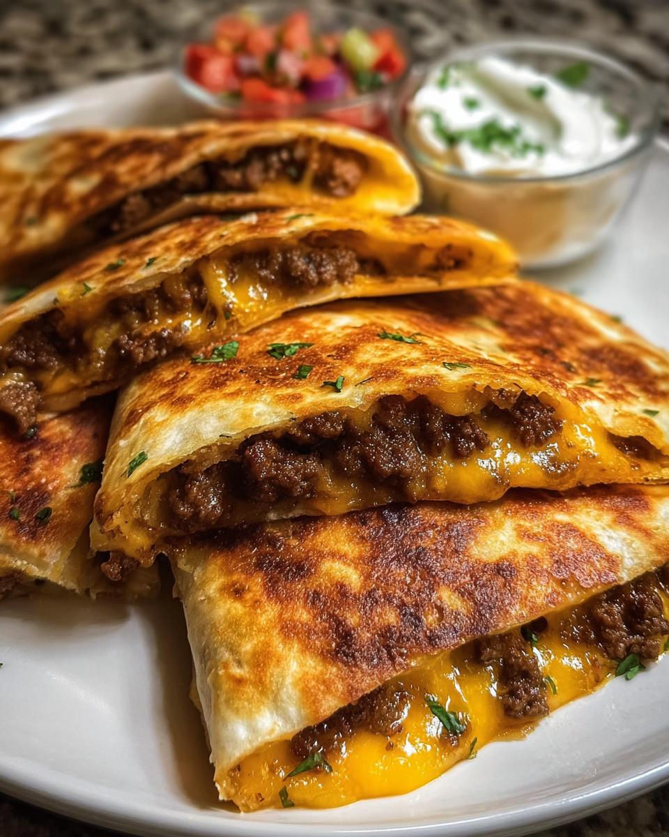 Crispy Mexican Smashburger Quesadillas