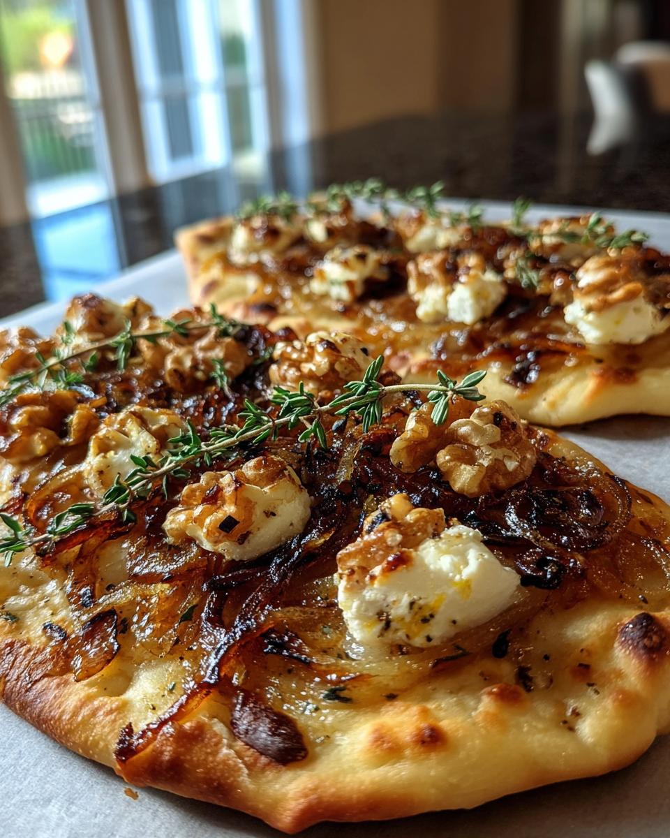 Crispy Naan Flatbread with Caramelized Onions, Brie, and Maple Walnuts - detail 1