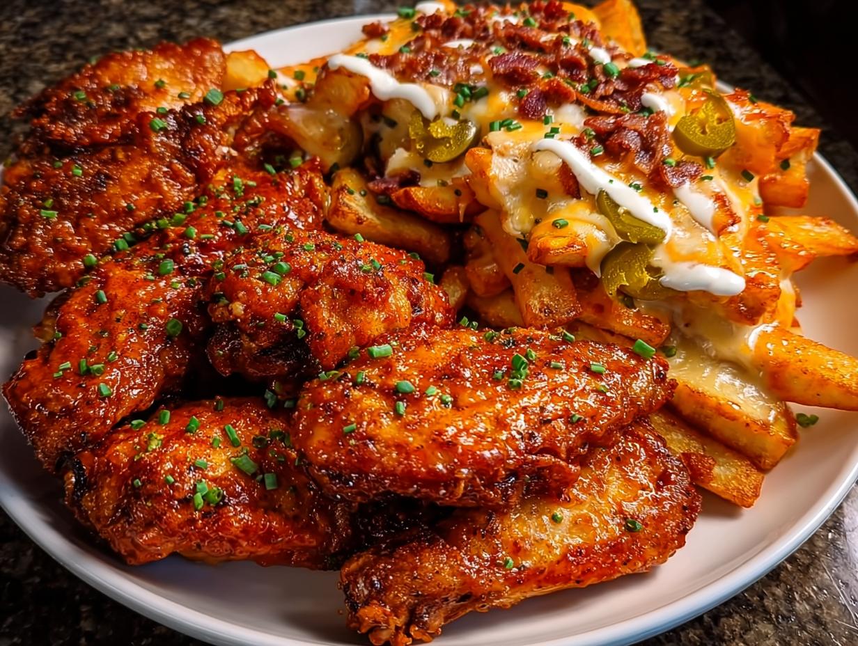 Crispy Saucy Wings with Loaded Cheesy Fries - detail 1