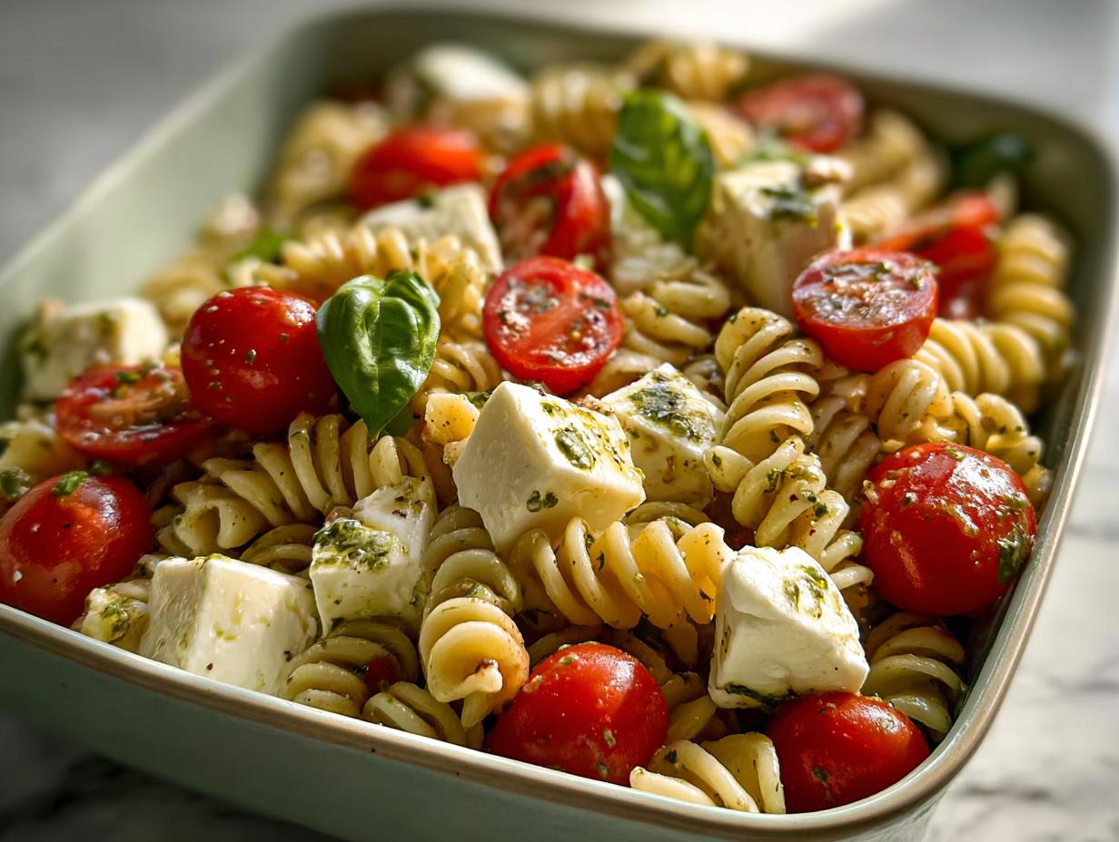 Delicious High Protein Caprese Pasta Salad - detail 1