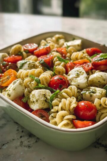 Delicious High Protein Caprese Pasta Salad