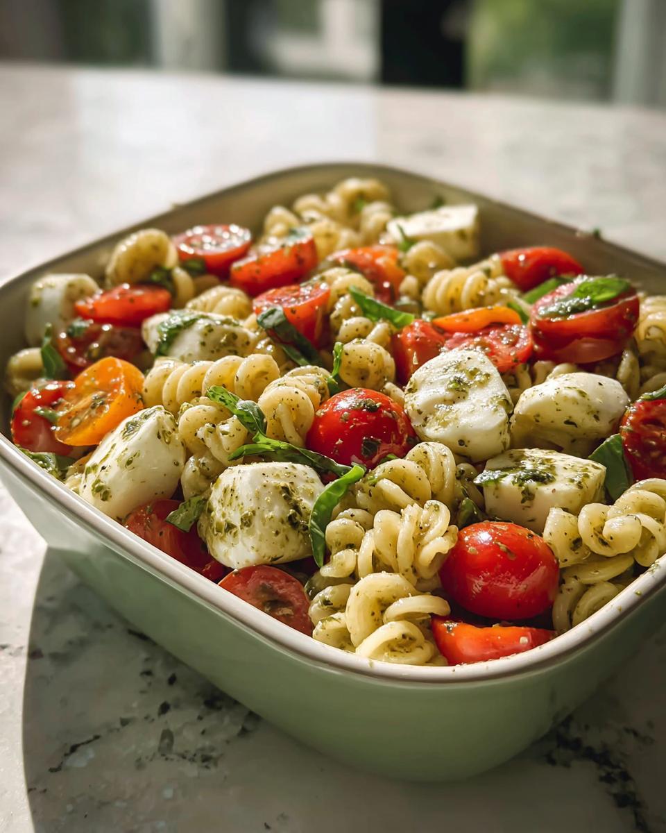 Delicious High Protein Caprese Pasta Salad