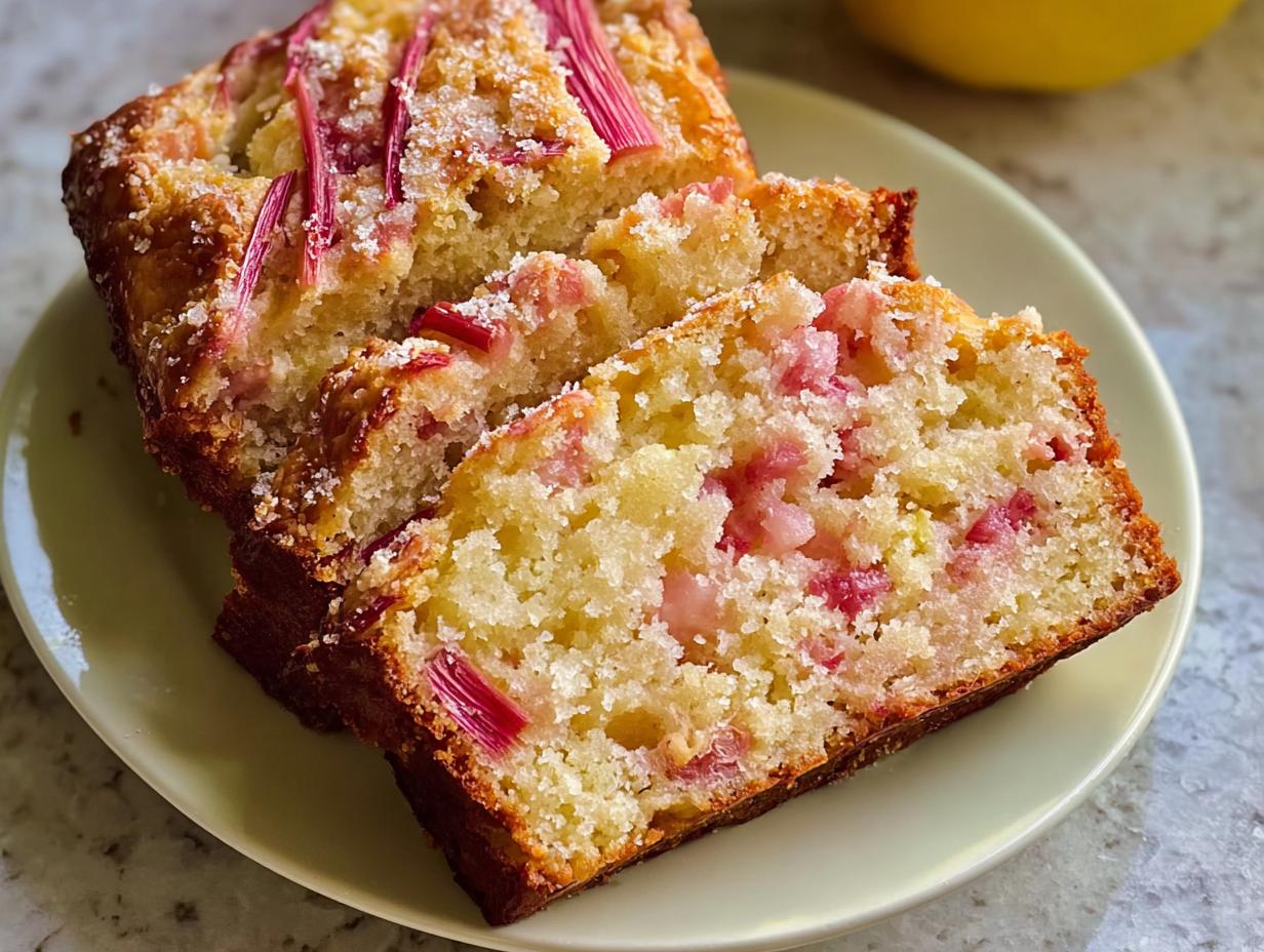 Delicious Lemon Rhubarb Bread - detail 1