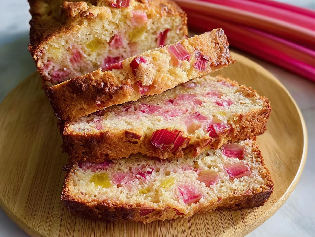 Delicious Lemon Rhubarb Bread - detail 1