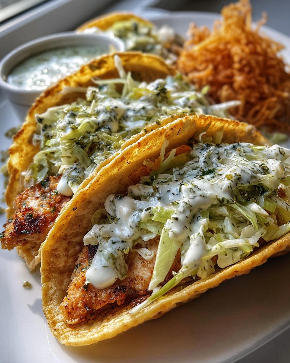 Dill Pickle Ranch Chicken Tacos with Crispy Cheese Lace