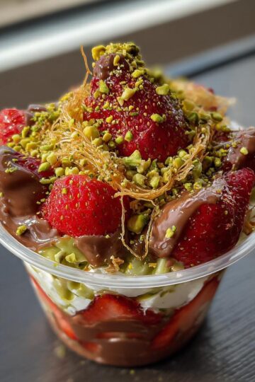 Dubai chocolate strawberry cup
