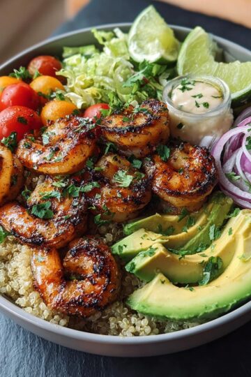 Easy Grilled Shrimp Bowl with Fresh Veggies