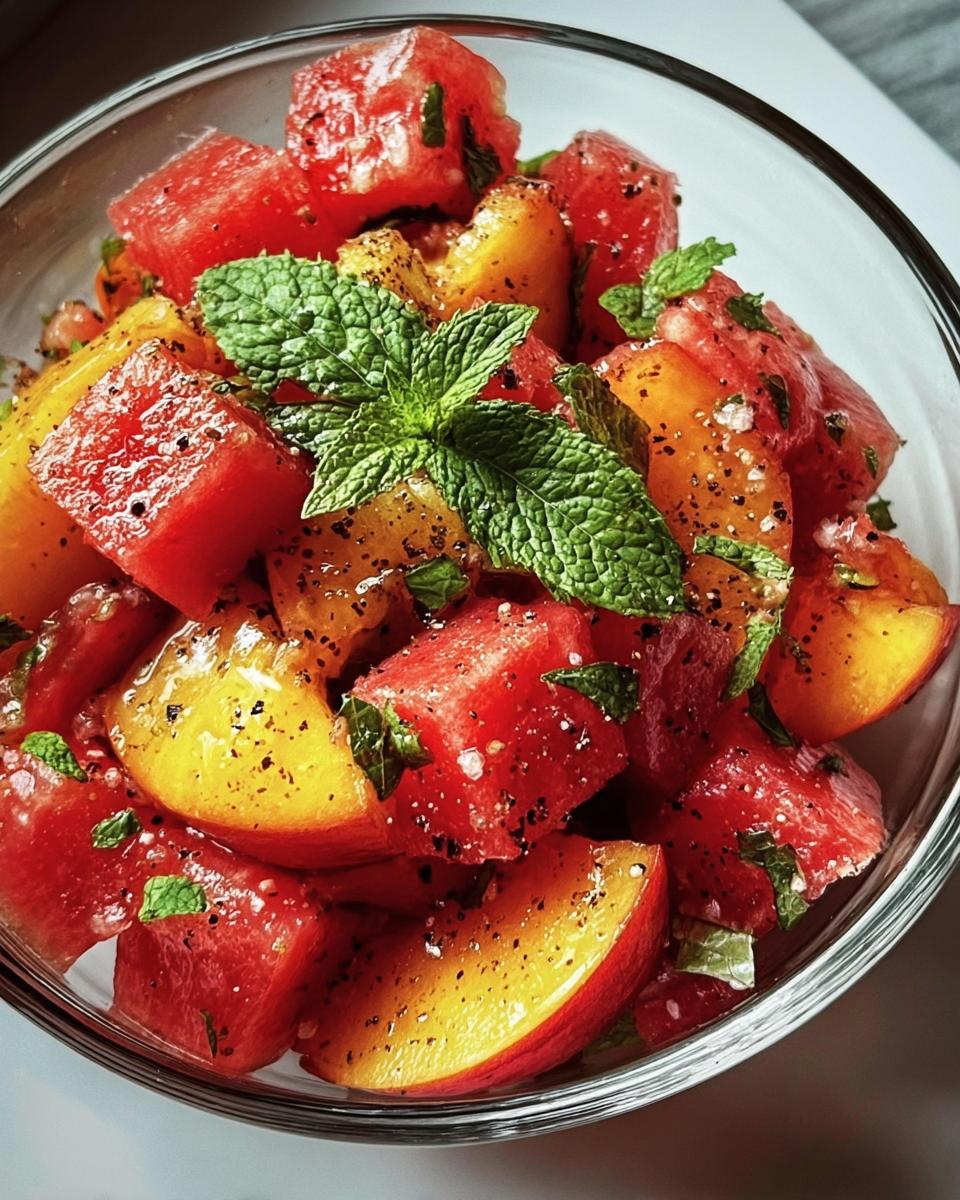 Easy Summer Peach Watermelon Salad