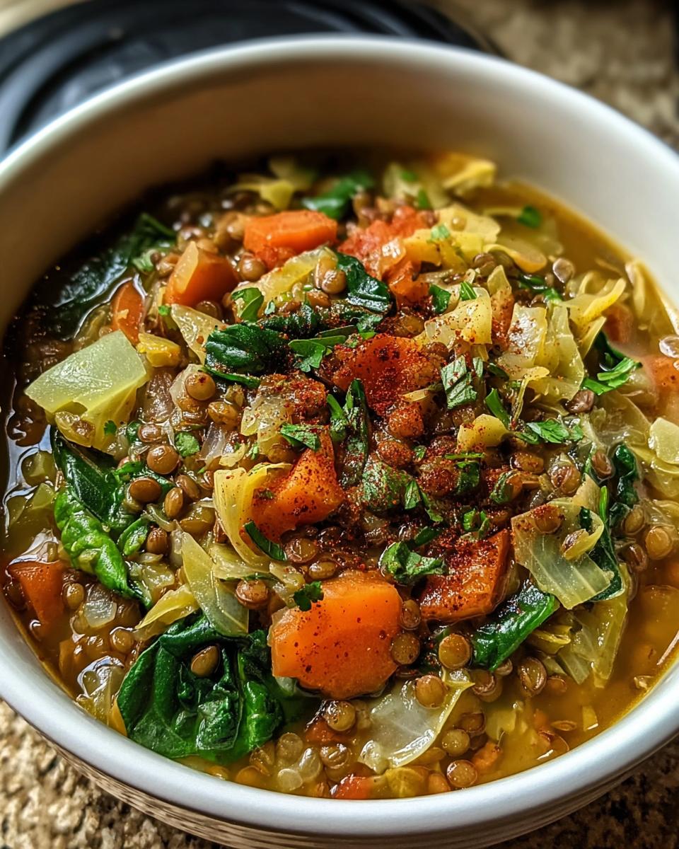 Easy Veggie Cabbage Lentil Soup - detail 1