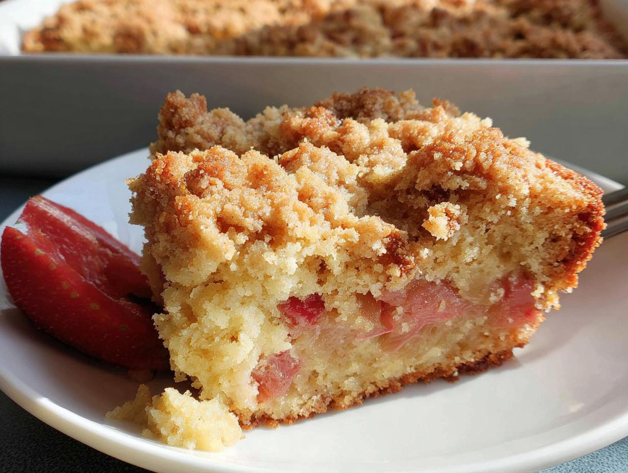 German Rhubarb Streusel Cake - detail 1