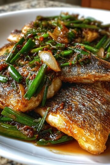 Ginger Onion Fried Sea Bass