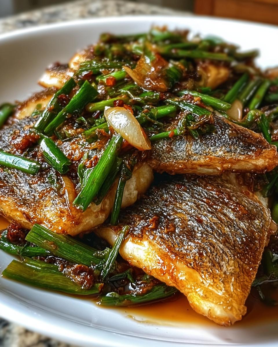 Ginger Onion Fried Sea Bass