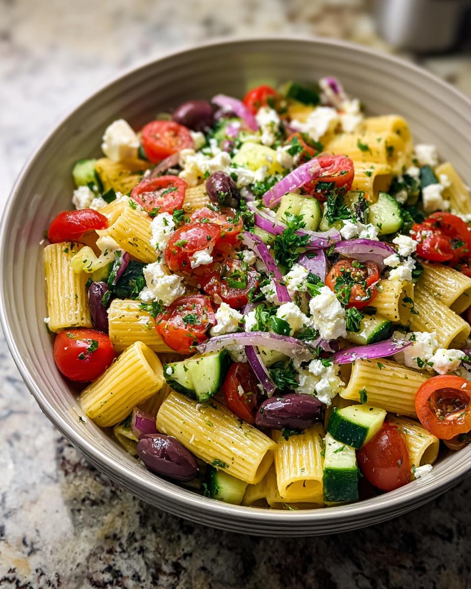 Greek Rigatoni Pasta Salad - detail 1