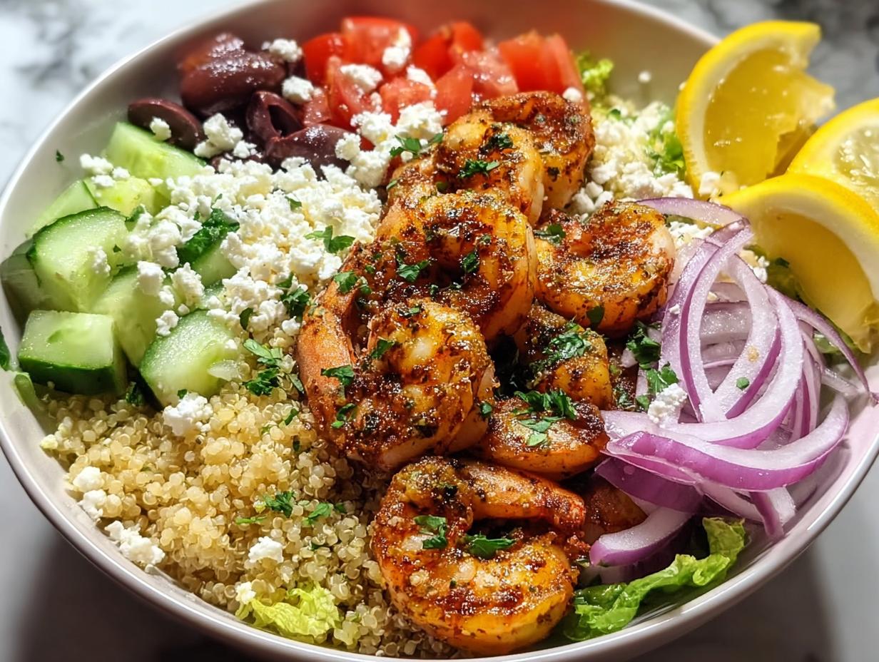 Greek Shrimp Mediterranean Bowl - detail 1