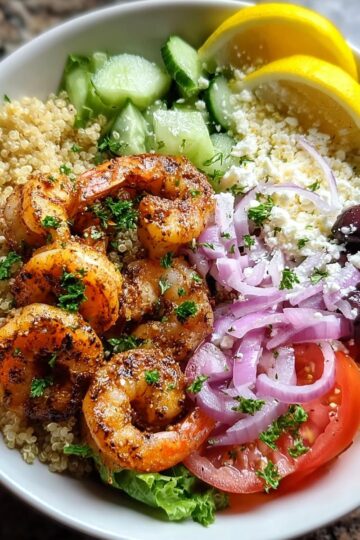 Greek Shrimp Mediterranean Bowl